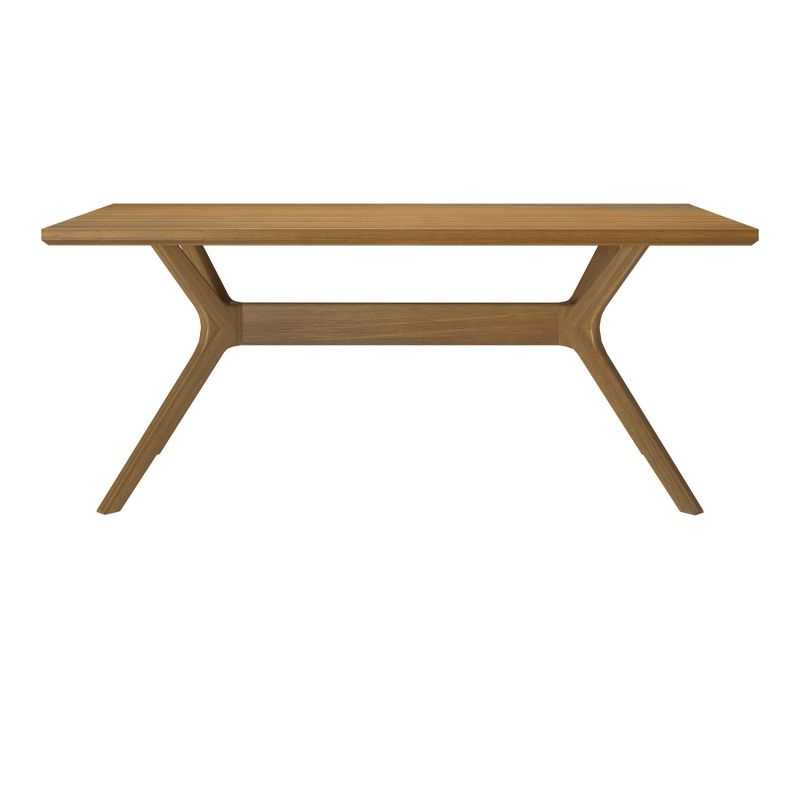 Plank+Beam 72" Verso Rectangular Dining Table for 6, Solid Wood Cross Leg Kitchen Table, Pecan