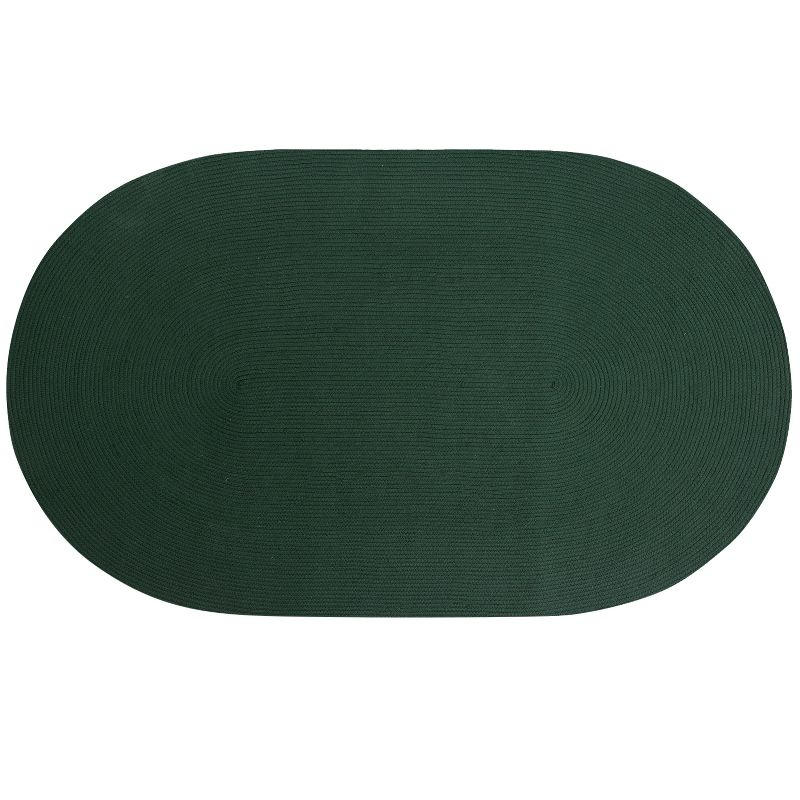 20" x 30" Alpine Collection Hunter Solid Reversible Indoor Area Utility Oval Rug - Better Trends
