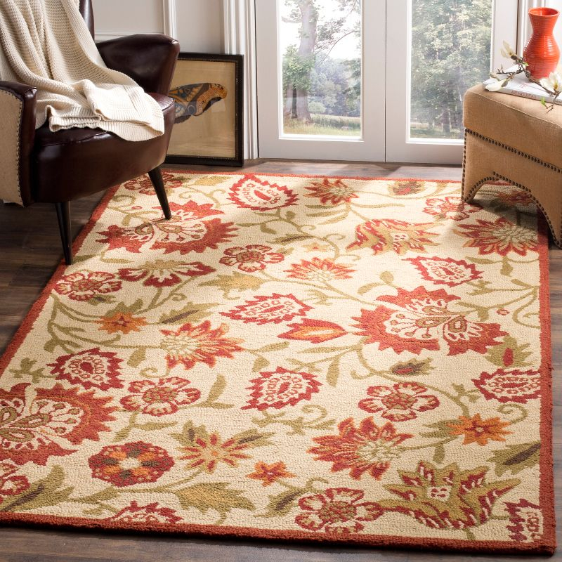 Blossom BLM862 Hand Hooked Area Rug - Beige/Multi - 8'x10' - Safavieh.