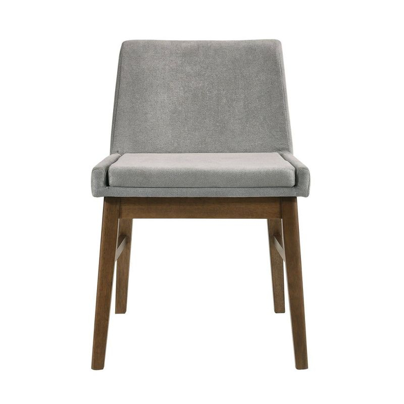 Wynden Standard Height Dining Side Chair Set Gray/Walnut - Picket House Furnishings: MDF & Rubberwood, Polyester Upholstery