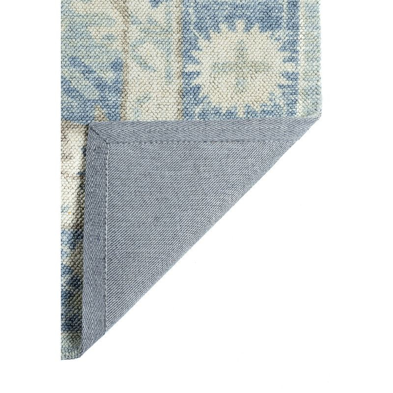 Momeni 6'6"x9' Anatolia Jaz Medallion Machine Loomed Area Rug Blue: Wool & Nylon, Low Pile, Classic Rectangle Design