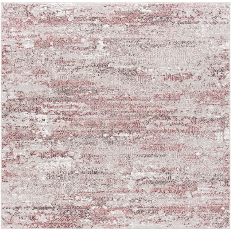 Meadow 500 MDW585 Power Loomed Indoor Area Rug - Beige/Pink - 5'x5' - Safavieh