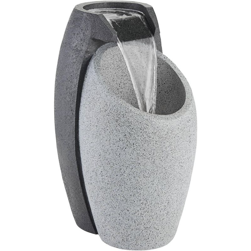 Waterfall 25" High Large Modern Indoor Outdoor Decor Faux Stone Floor Fountain with Light LED Standing Outside Garden Patio Yard