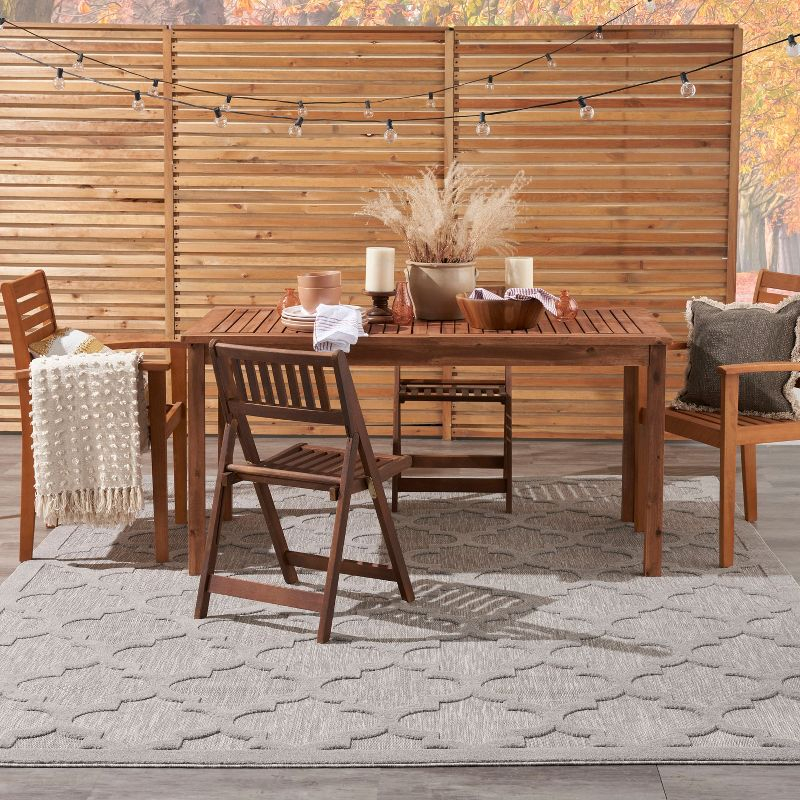 Nourison Easy Care 9' x 12' Silver Grey Indoor/Outdoor Rug