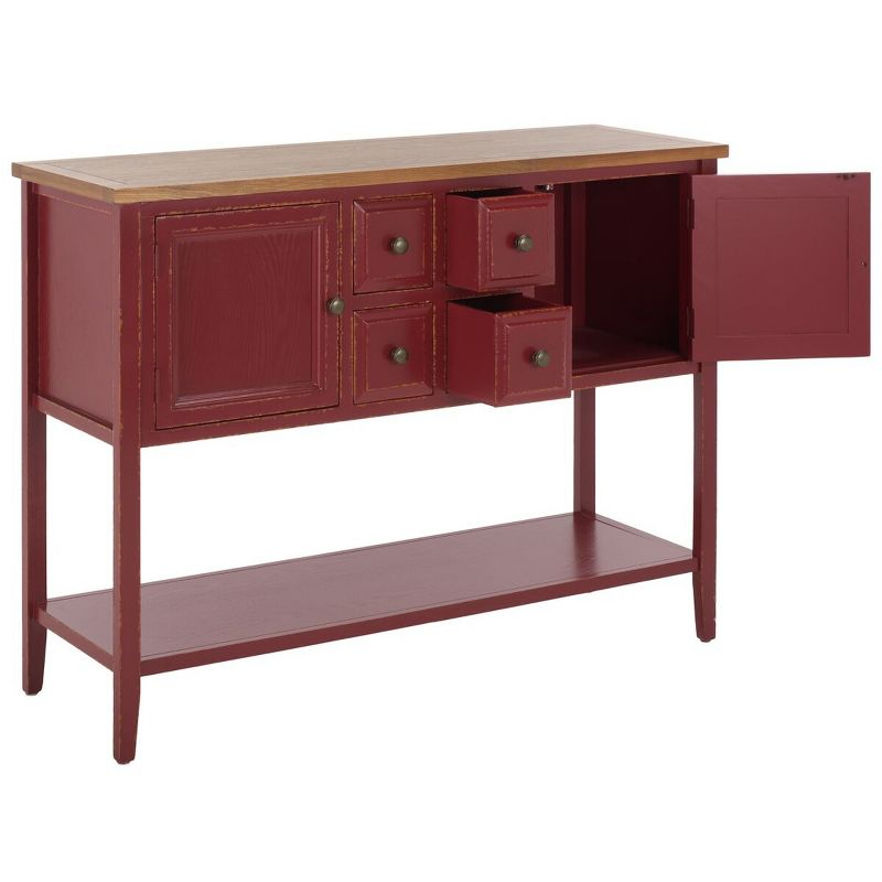 Charlotte Sideboard - Egyptian Red/Oak Top - Safavieh.