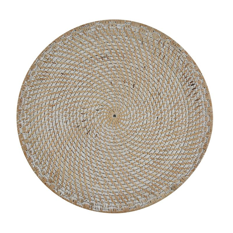 Split P White Rattan Charger Set of 4