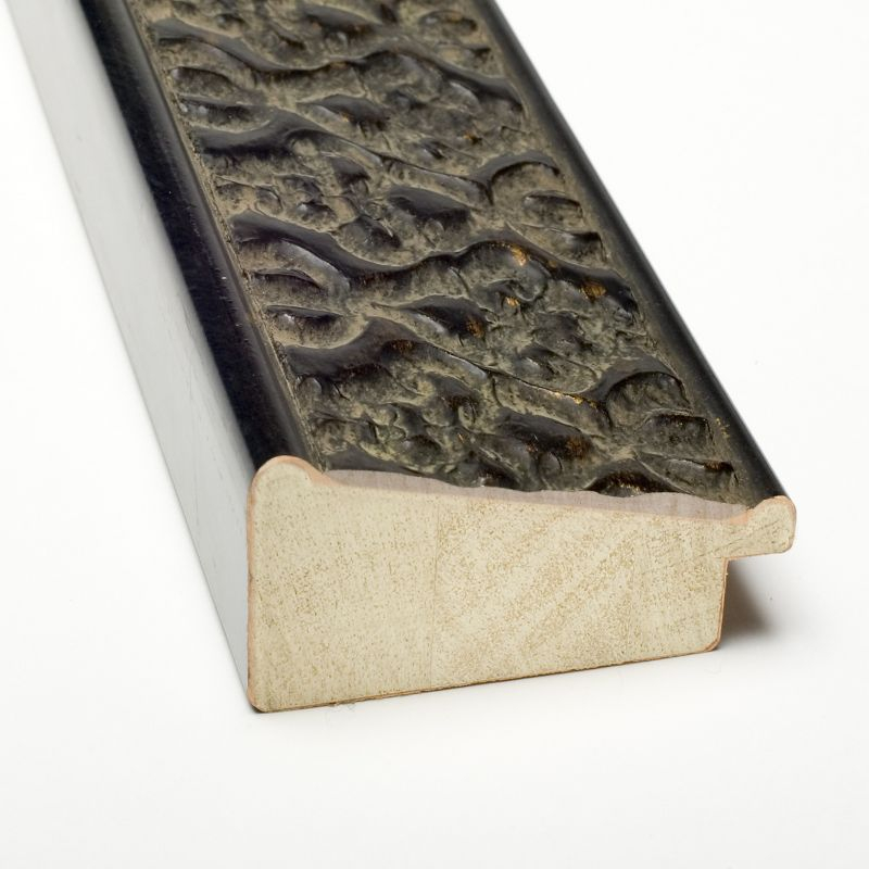 Amanti Art Intaglio Embossed Black Wood Picture Frame Opening Size 11x14 in. (Matted To 8x10 in.)