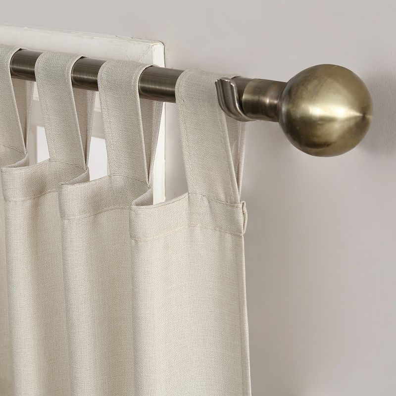 40"x84" No. 918 Light Filtering Semi-Sheer Joshua Heathered Texture Tab Top Curtain Panel Ecru: Transitional Decor
