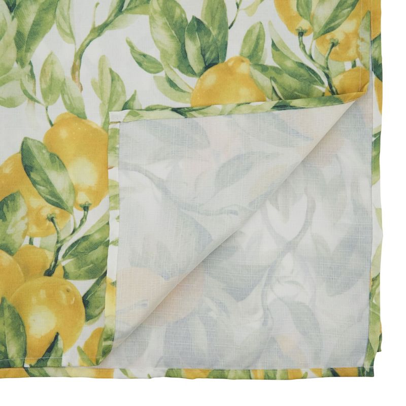 Saro Lifestyle Casual Tablecloth With Printed Lemon Design, Multi, 65" x 90"