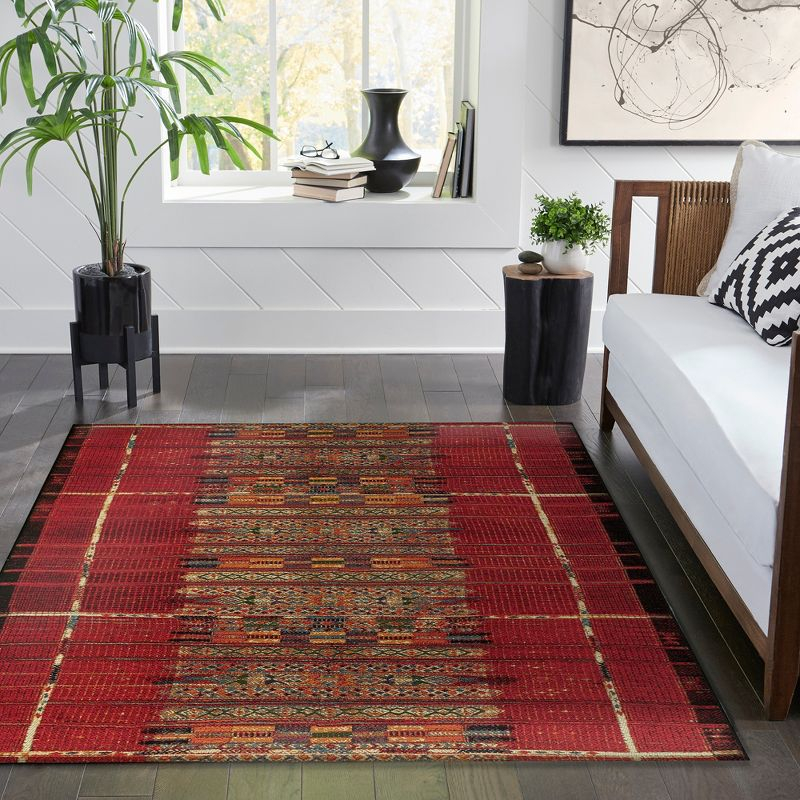 Liora Manne Marina Stripe Indoor/Outdoor Rug Red 6'6" x 9'4"