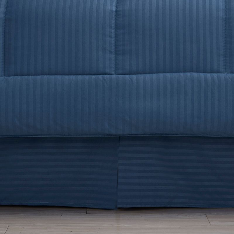 Sweet Home Collection Dobby Stripe Embossed Bed In a Bag Comforter Set