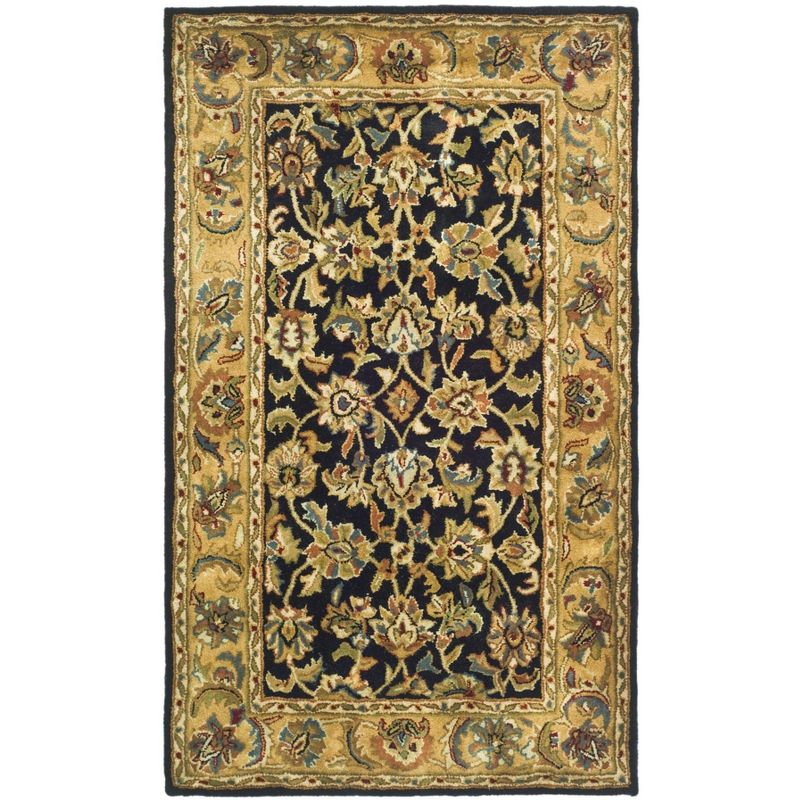 Classic CL758B Hand Tufted Area Rug - Black/Gold - 4'x6' - Safavieh..