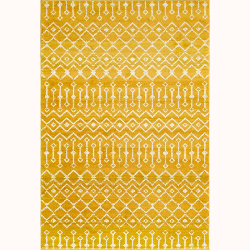 Unique Loom 6' 1 x 9' 0 Rectangle Moroccan Trellis Yellow Area Rug