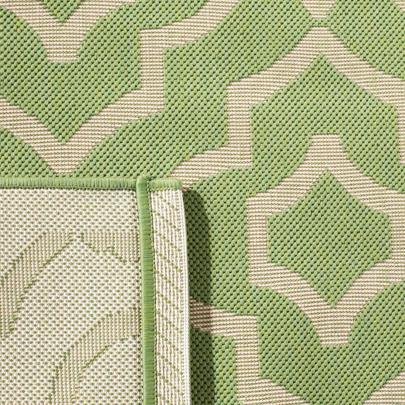 Courtyard CY6926 Power Loomed Indoor and Outdoor Area Rug - Green/Beige - 4'x5'7" - Safavieh