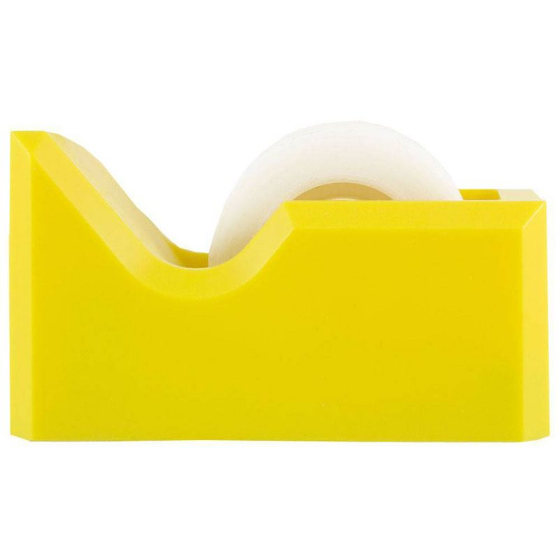 JAM Paper Colorful Desk Tape Dispensers - Yellow: Plastic Stationery for School & Office