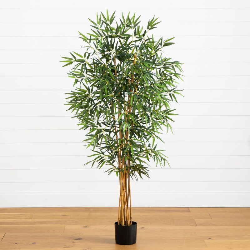 Nearly Natural 5-ft Curved Bamboo Artificial Tree