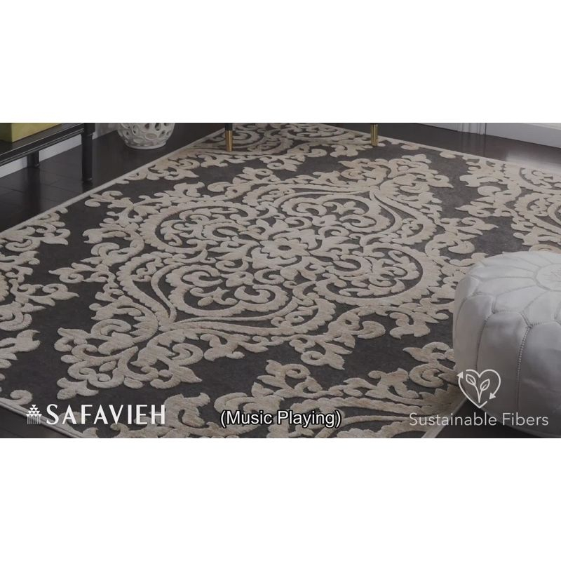 Paradise PAR390 Power Loomed Area Rug - Stone/Aqua - 5'3"x7'6" - Safavieh.