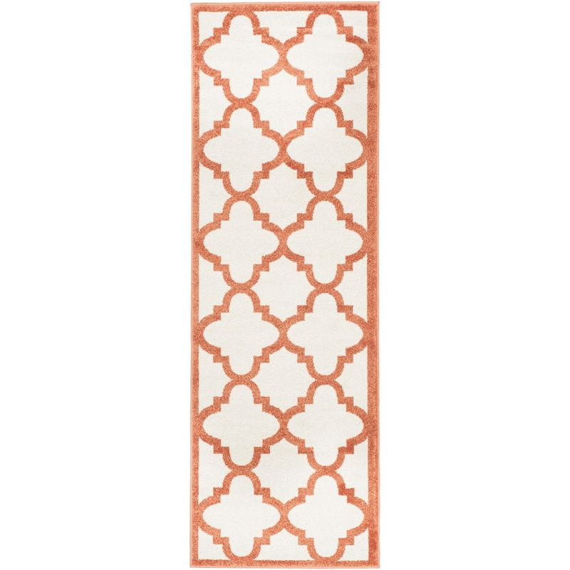 Amherst AMT423 Power Loomed Indoor Runner Rug - Beige/Orange - 2'3"x11' - Safavieh