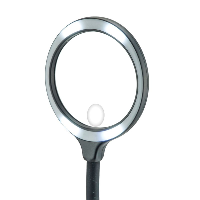 CARSON® DeskBrite™ 300 2x Aspheric COB LED Desk Top Magnifier with 5x Spot Lens in Black