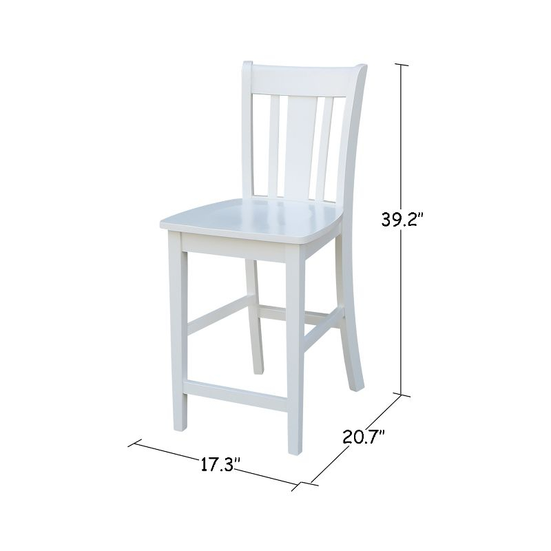 24" San Remo Counter Height Barstool Off White - International Concepts: Solid Wood, Slat Back