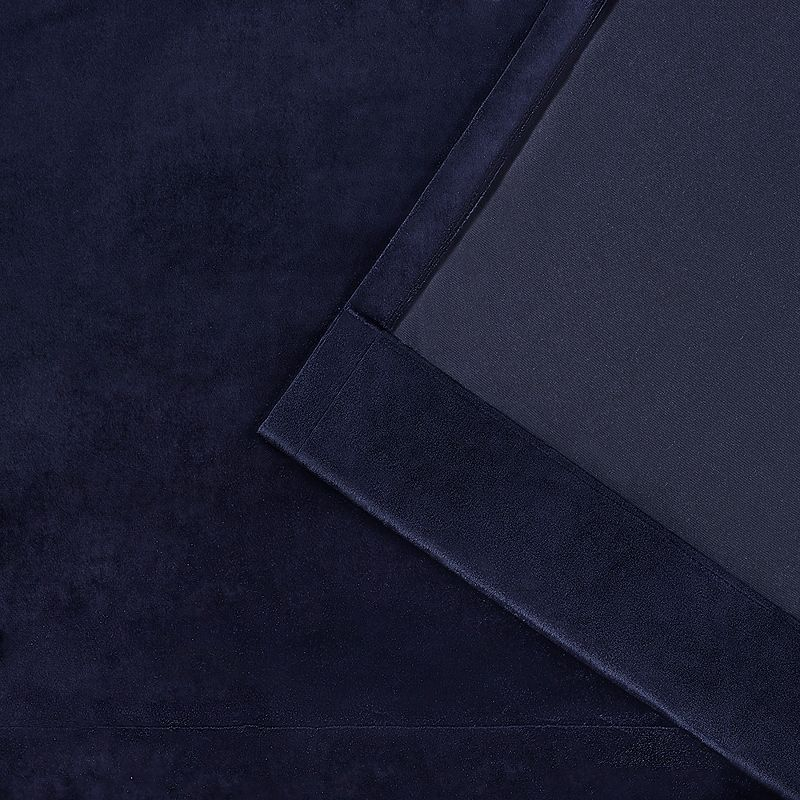 Set of 2 84"x54" Velvet Heavyweight Grommet Top Window Curtain Panel Navy Blue - Exclusive Home: Light Filtering Drapes