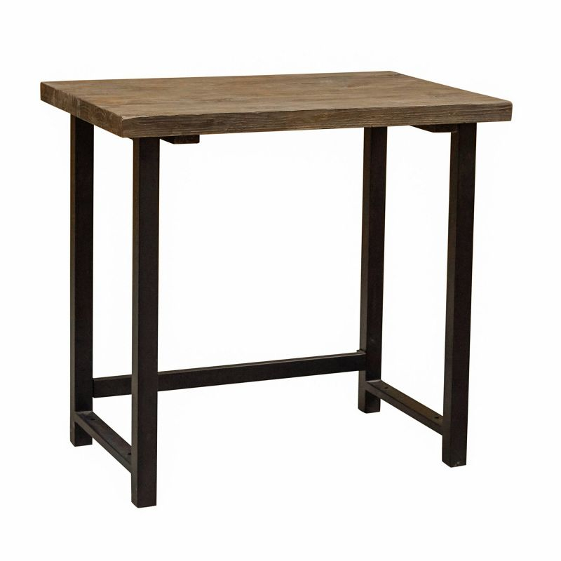 Alaterre Furniture Pomona Writing Desk Metal and Solid Wood Natural : Modern Style, No Storage, Spot Clean, 30" Height