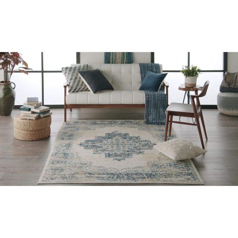 Nourison Grafix GRF14 Ivory/Pink Area Rug 3'9" x 5'9"