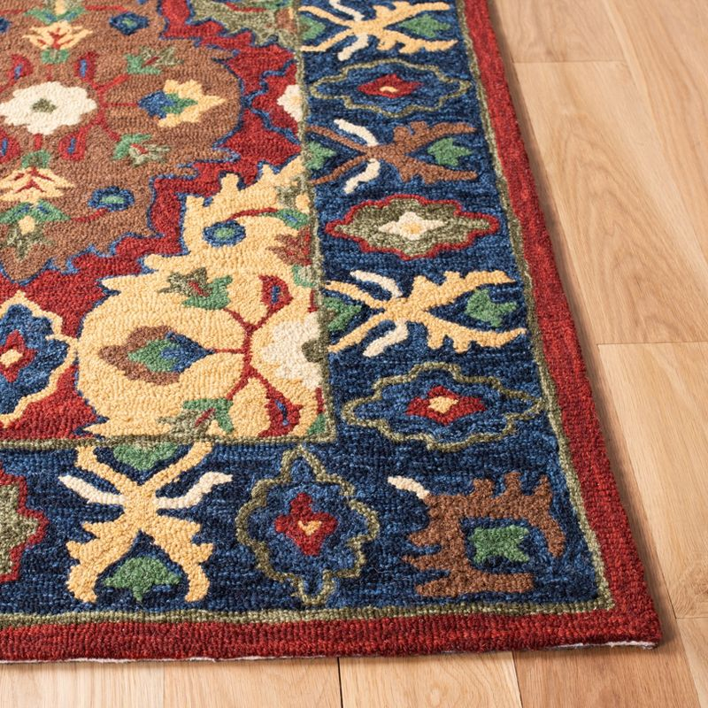 Heritage HG354 Hand Tufted Area Rug - Red/Blue - 6'x9' - Safavieh.
