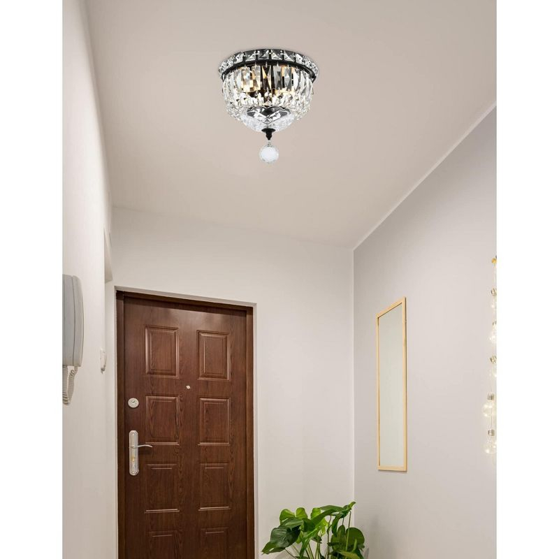 Elegant Lighting Tranquil 2 light Gold Flush Mount Clear Royal Cut Crystal