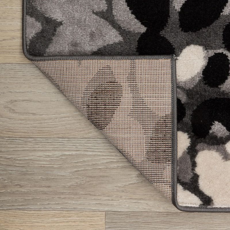 World Rug Gallery Contemporary Modern Flowers Area Rug - Blue 2'x10':  Stain-Resistant Runner,  Low Pile,  Floral Pattern