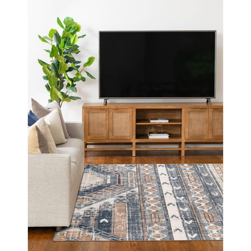 Unique Loom Portland Collection Area Rug - Orford (10'  x 14' 1" Rectangle Navy Blue/Blue)