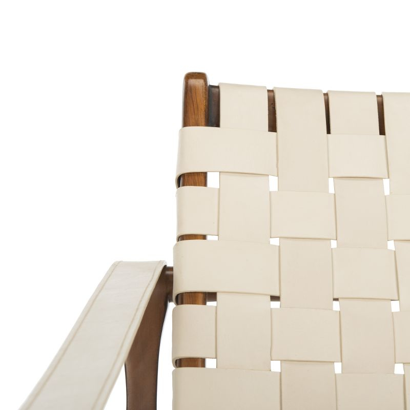 Dilan Safari Chair - SFV9005 - Cream/Light Brown - Safavieh Couture