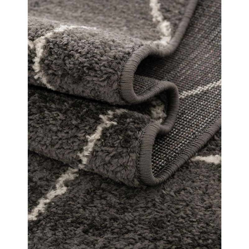 Unique Loom 9' 0 x 12' 0 Trellis Frieze Geometric Dark Gray Area Rug
