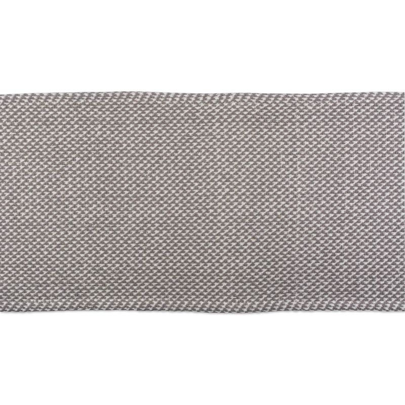 Design Imports  Woven Jacquard Fringe Table Runner, Gray, 15X72"