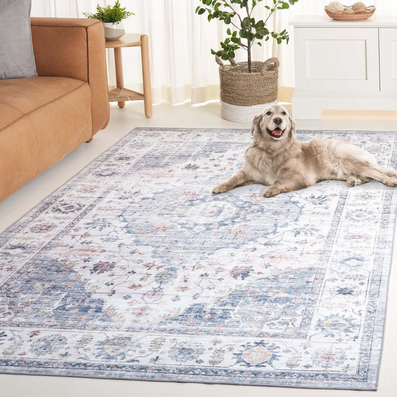 Arizona ARZ517 Power Loomed Machine Washable Area Rug - Light Blue/Ivory - 4'x6' - Safavieh.