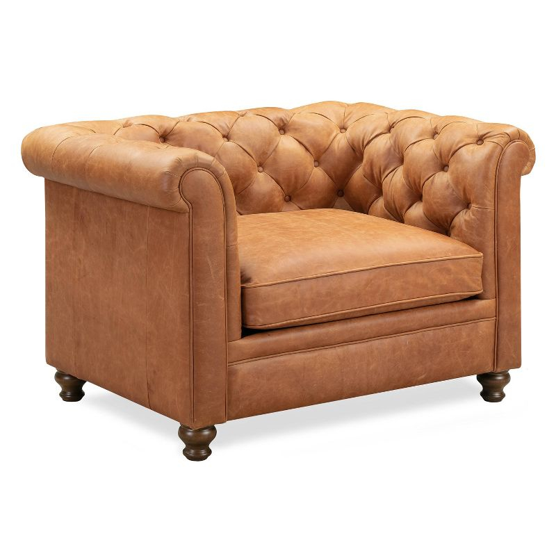 Poly & Bark Lyon Lounge Chair in Cognac Tan