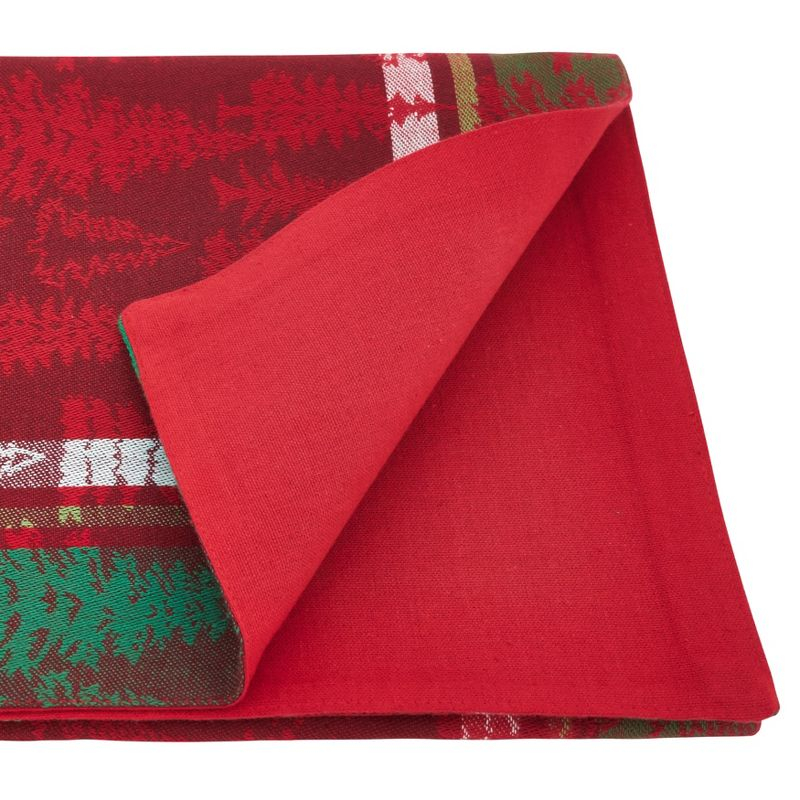 Saro Lifestyle Table Runner With Christmas Tree Plaid Design, Multi, 13" x 120"
