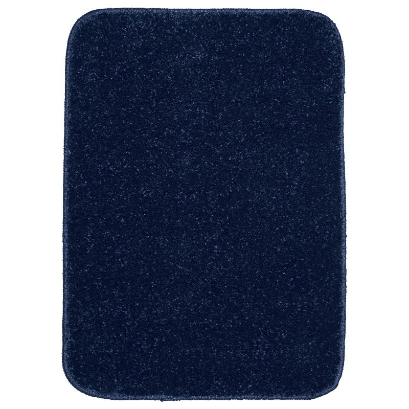 17"x24" Gramercy Washable Bath Rug Navy - Garland Rug: Non-Slip, Tufted, Quick-Dry Bath Mat