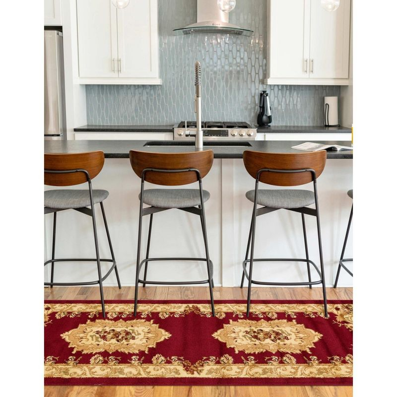 Unique Loom Versailles Collection Area Rug - Henry (2'  x 7' 1" Runner Red/Brown)