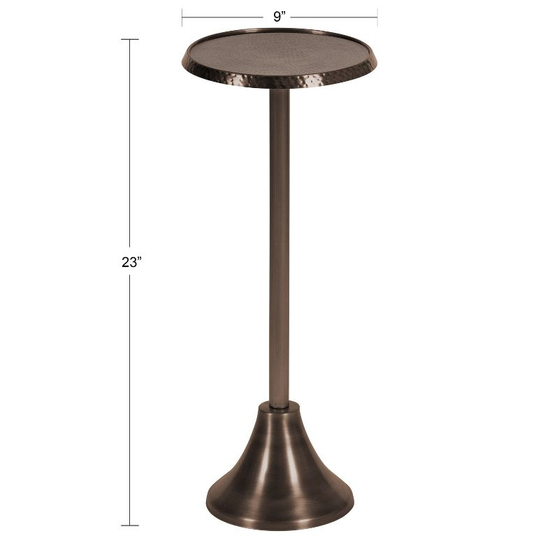 Kate and Laurel Sanzo Round Metal Drink Table, 9x9x23, Bronze