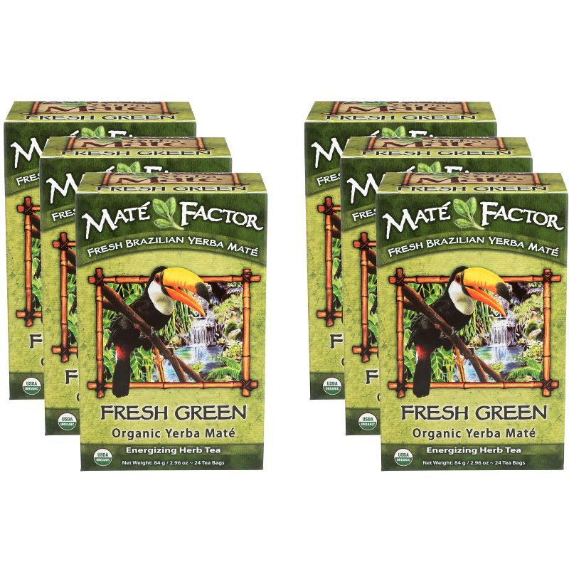 Mate Factor Fresh Green Organic Yerba Mate - Case of 6 - 24 Bags