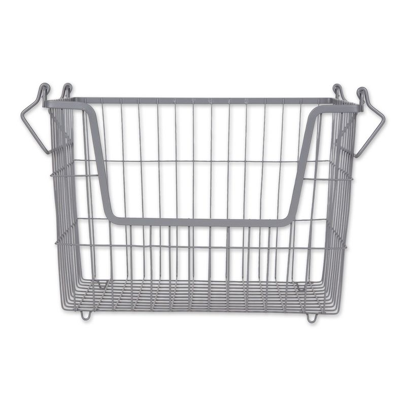 Metal Basket Cool Gray Rectangle Medium 13X11X9
