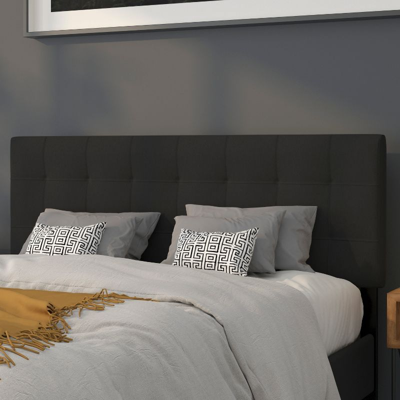 Flash Furniture Bedford Tufted Upholstered Queen Size Headboard in Black Fabric