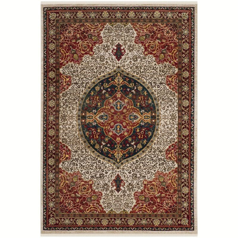 Kashan KSN302 Power Loomed Area Rug - Ivory/Red - 5'1"x7'5" - Safavieh