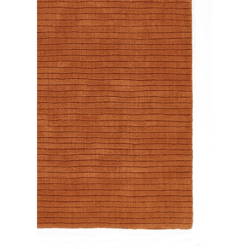 Momeni 5'x8' Asher Solid Handloomed Area Rug Rust: Wool, Medium Pile, Handmade, Indoor Use, Cotton Backing