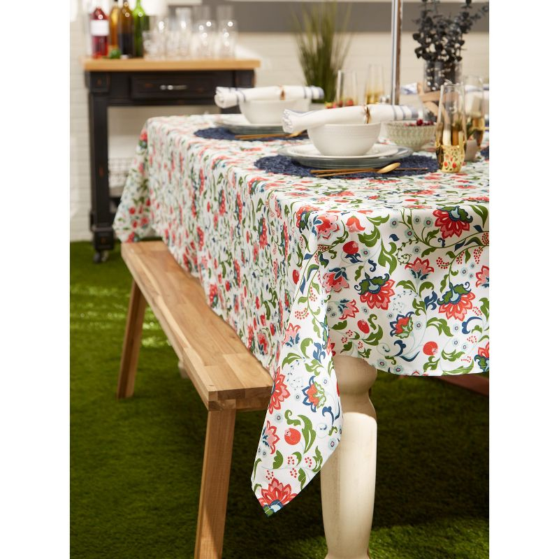 Design Imports  Garden Floral Print Outdoor Tablecloth With Zipper 60X84