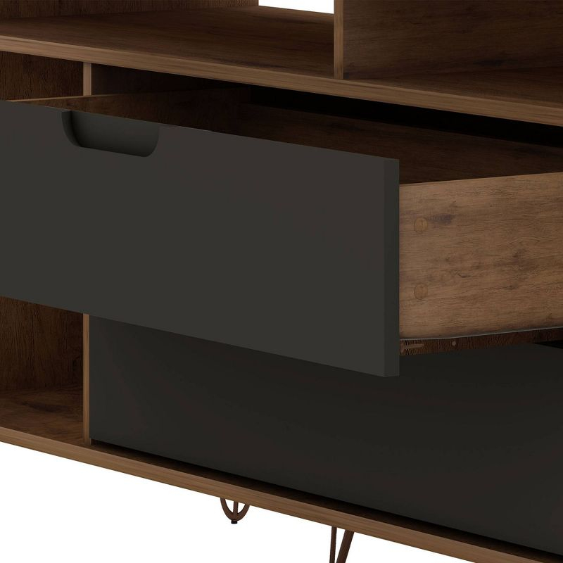 Rockefeller TV Stand for TVs up to 60'': Media Console with Storage - Manhattan Comfort