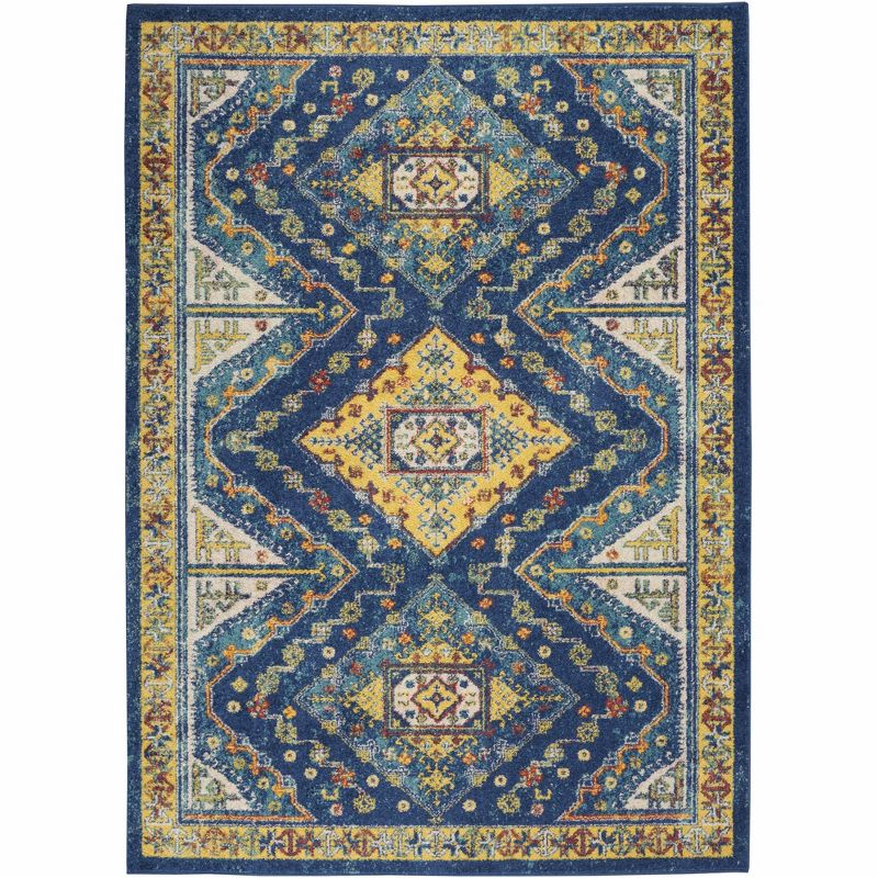 Nourison Allur Diamonds Geometric Indoor Area Rug Navy Multicolor 4' x 6'