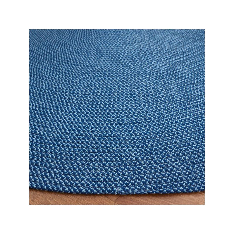 Braided BRD403 Hand Woven Area Rug - Navy - 4' round - Safavieh.