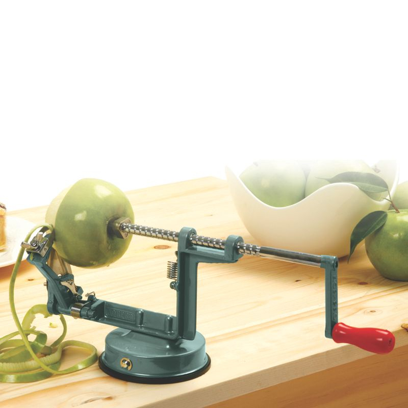 Norpro Apple-Master Parer, Slicer & Corer With Vacuum Base and Clamp for Rough Surfaces, Gray
